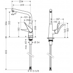 Hansgrohe 14822000 Metris M71 單把手廚房龍頭 (鍍鉻)